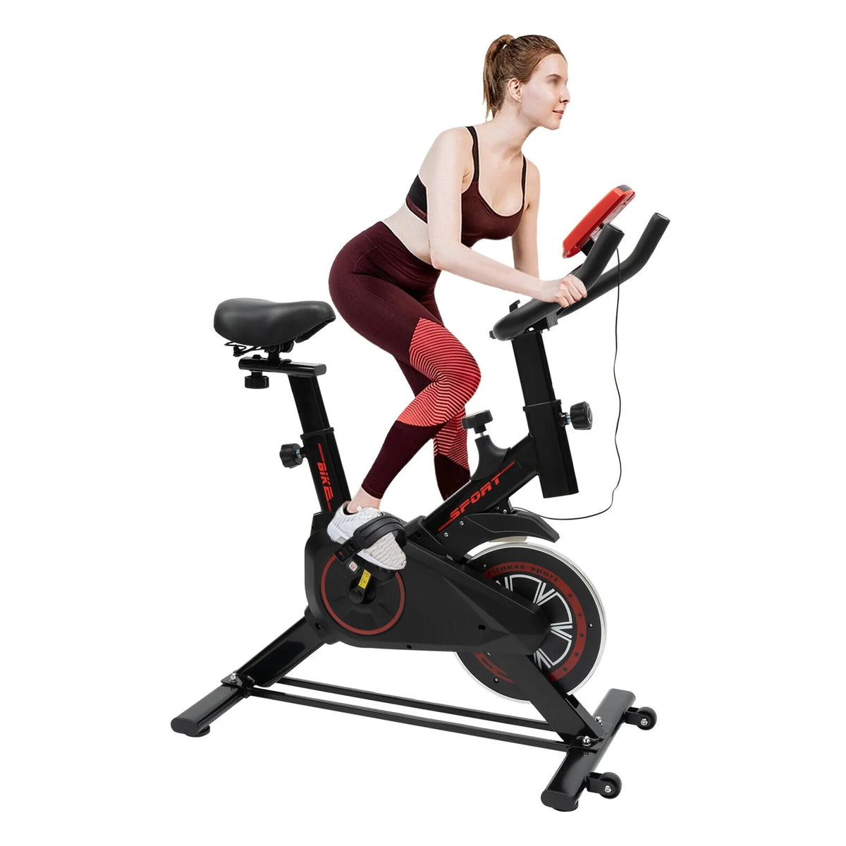 Indoor Cycling Exercise Bike Black R7473