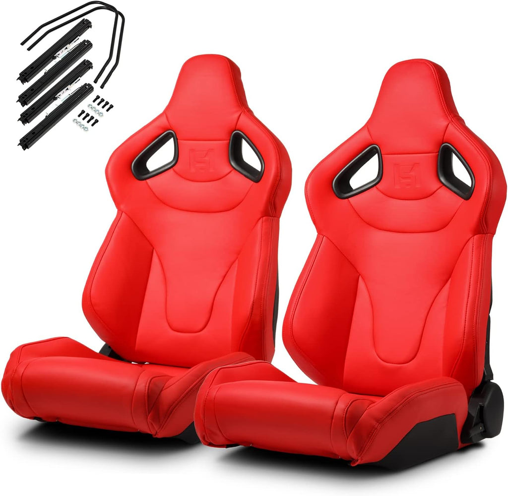 Black PVC Racing Seats with Slider R310026