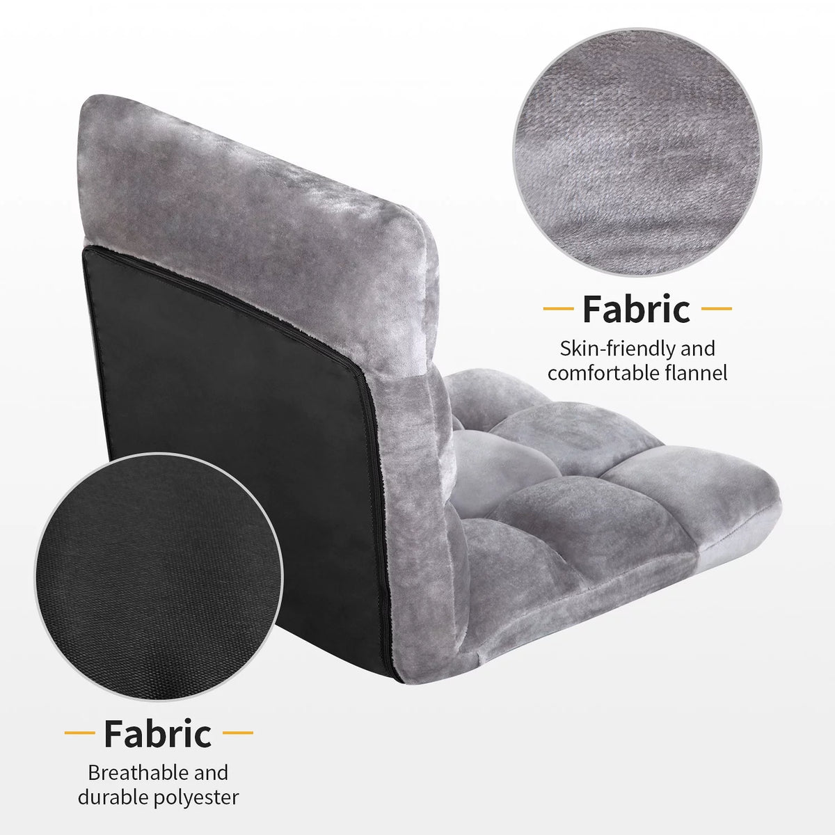 Adjustable Backrest Armless Floor Chair B88842