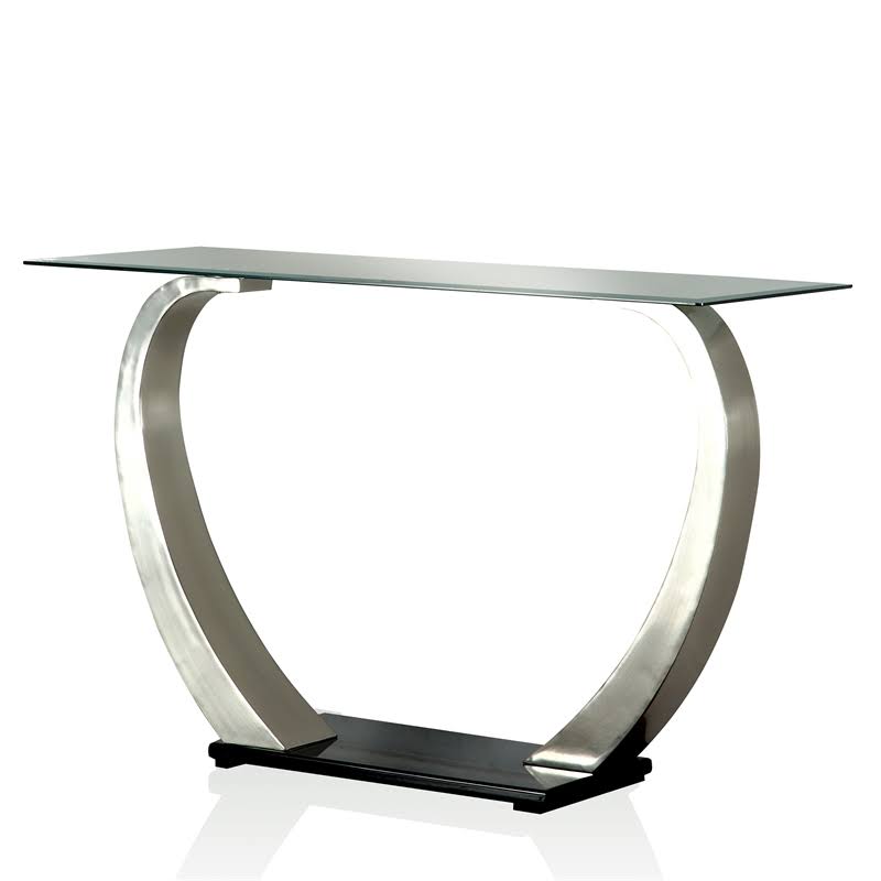 Satin Glass Top Console Table W197