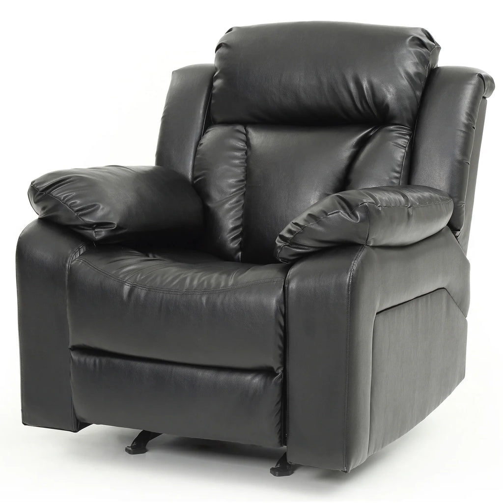 Black Faux Leather Reclining Chair V79638