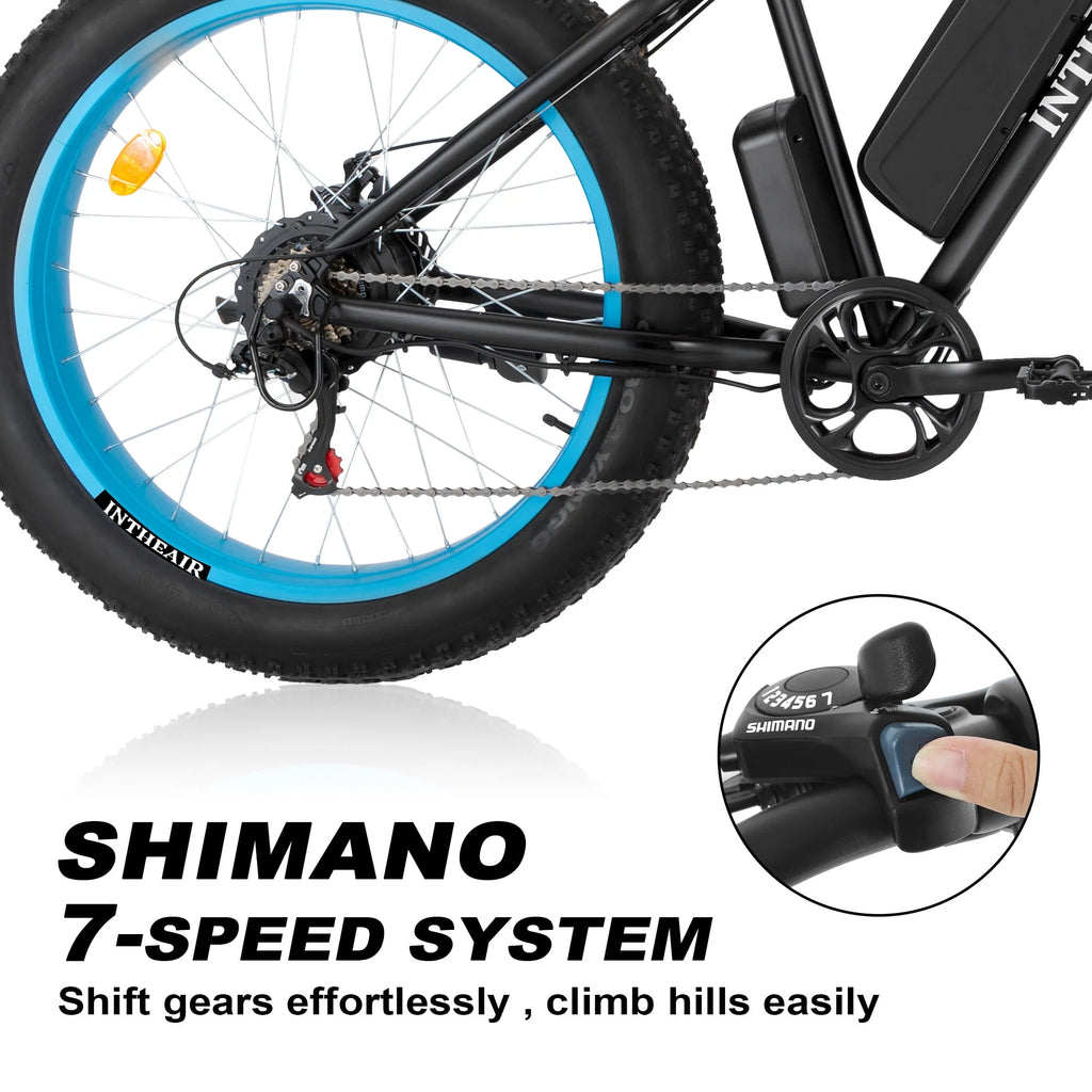 Electric Bike 26 4 Fat Tire 500W 48V 13Ah 7-Speed B214078