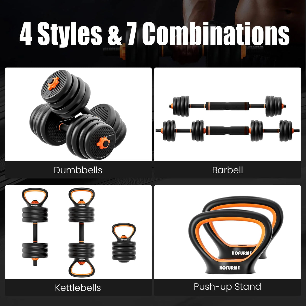 Adjustable Dumbbell Set, Black S584