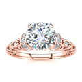Vintage Moissanite Engagement Ring In 14 Karat Rose Gold P79025