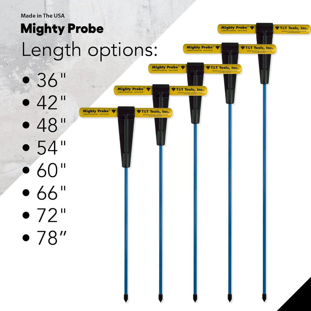 48-Inch Insulated Metal Soil Probe with T-Handle Steel Rod B202168