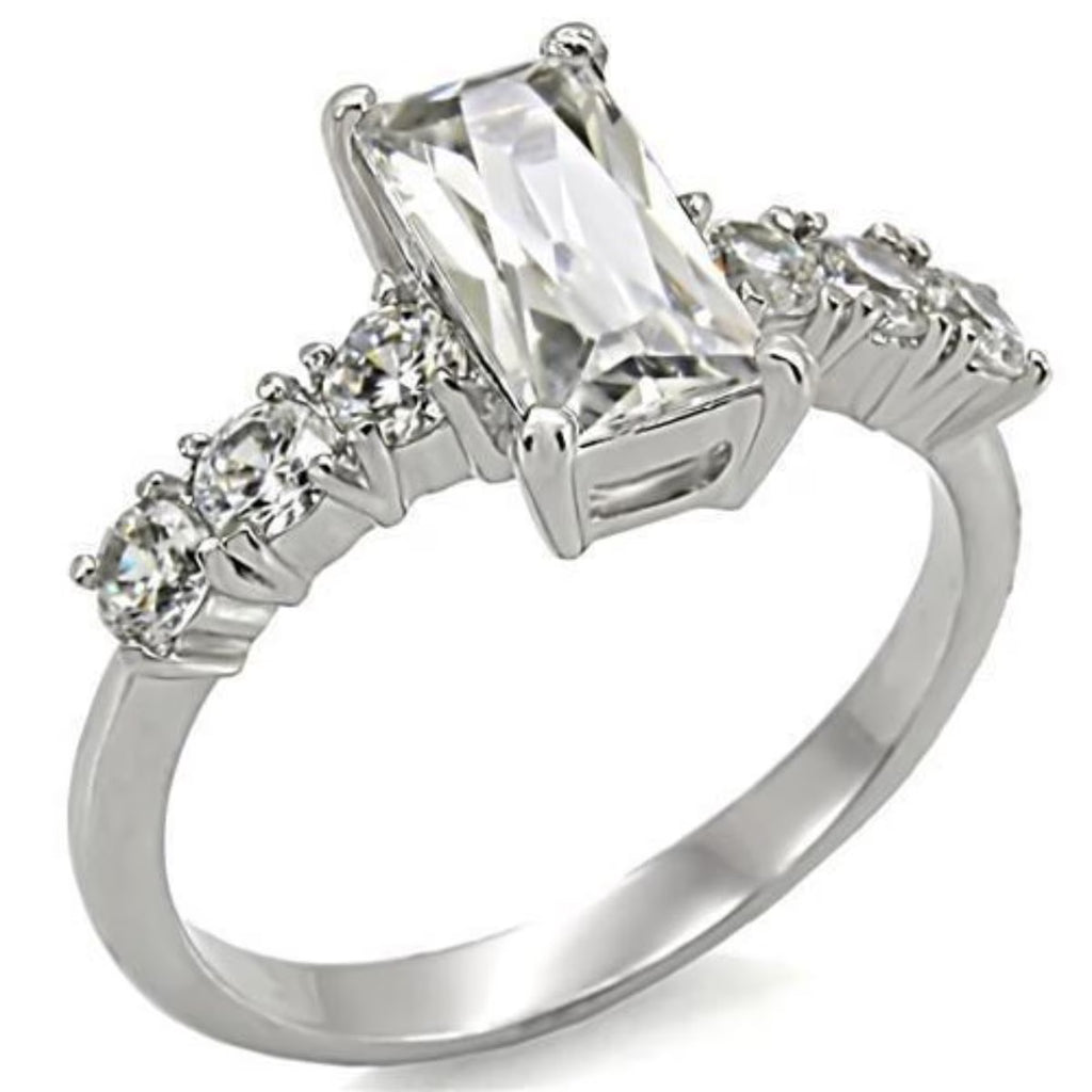 Stainless Steel Ring with Cubic Zirconia N54129