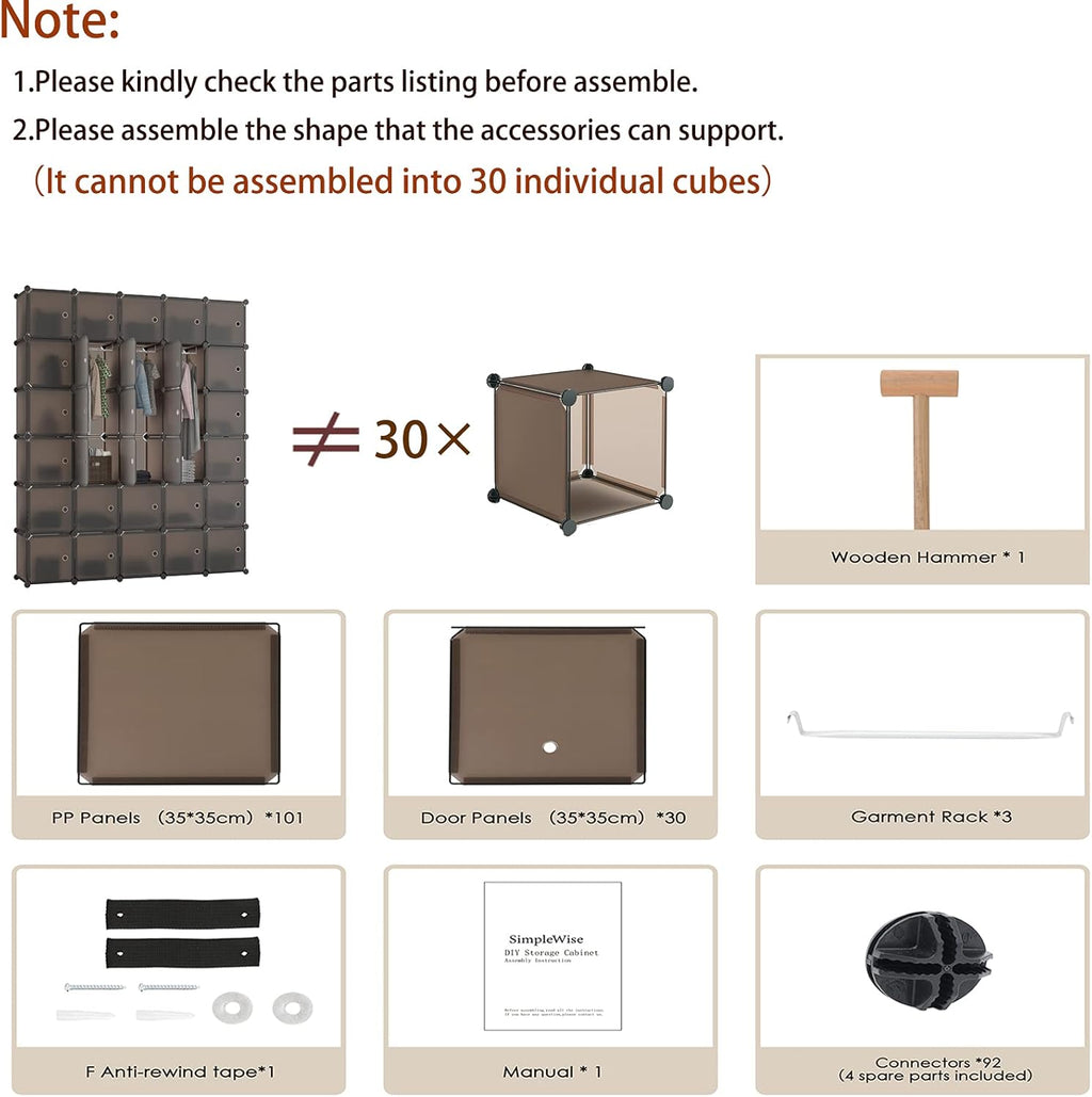 30-Cube Plastic Closet Organizer Shelves Q76027