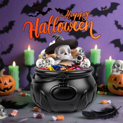 Black Plastic Cauldron Bowl U2776