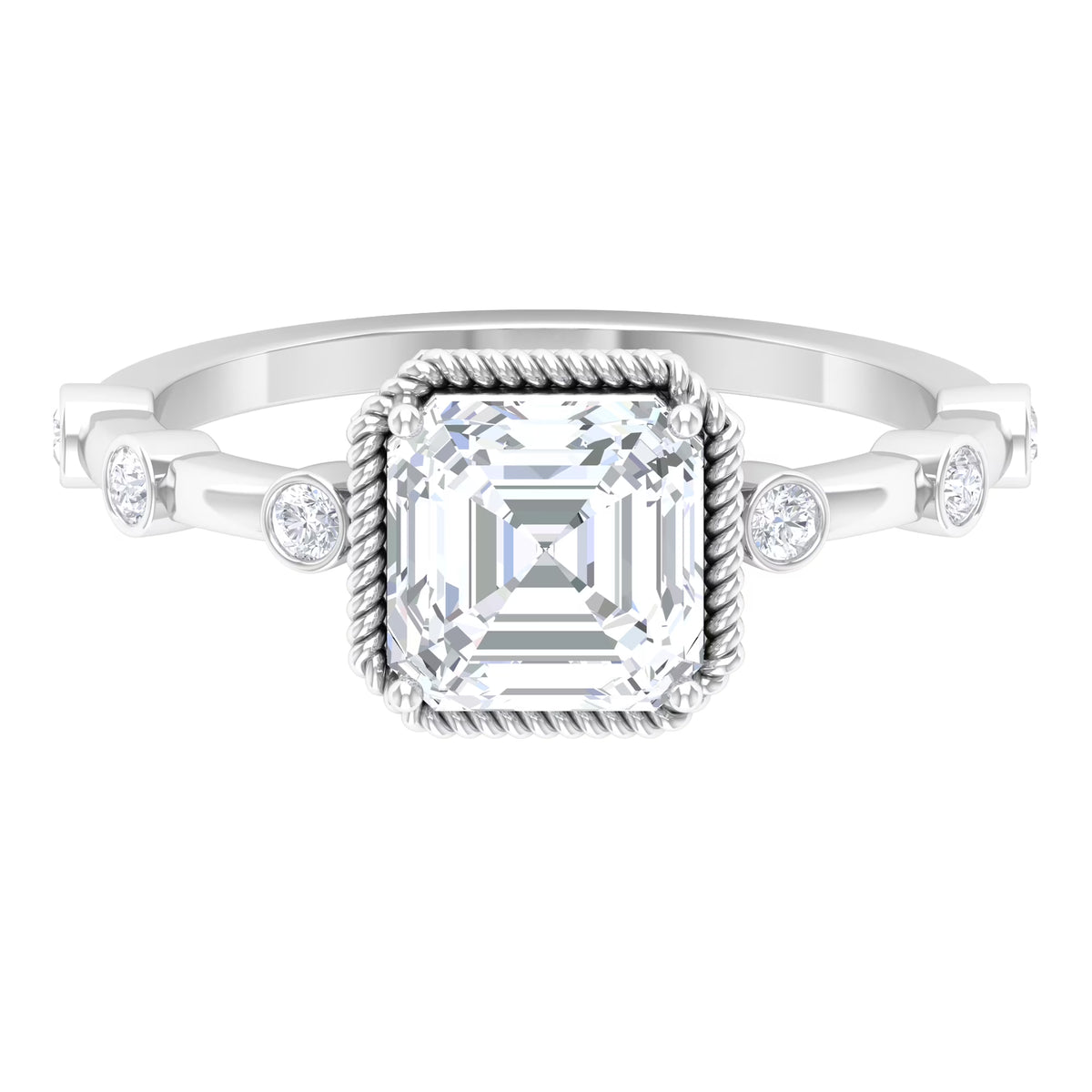 Moissanite Solitaire Engagement Ring - 8 MM - 925 Sterling Silver X83297