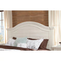 Antiqued White Wood King Panel Headboard C7287
