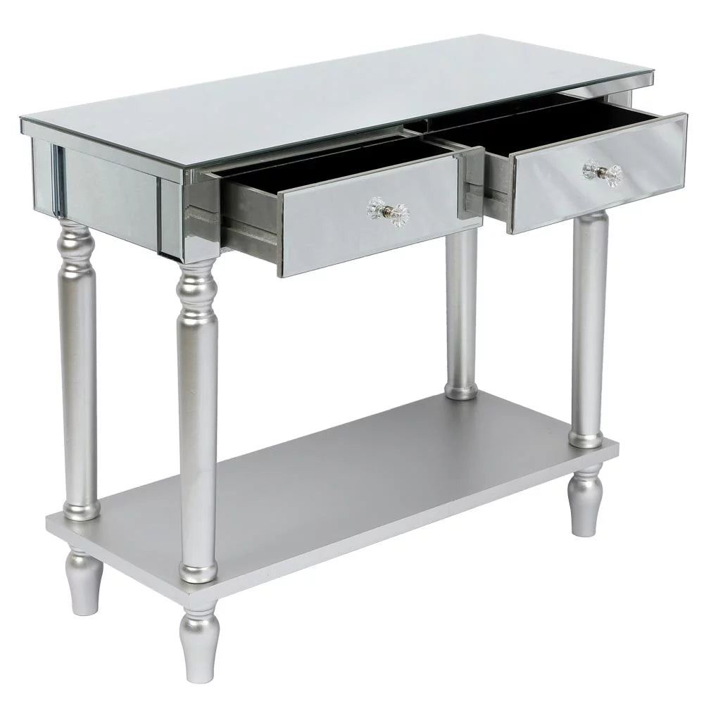 Mirrored Sofa Table with Shelf E18433