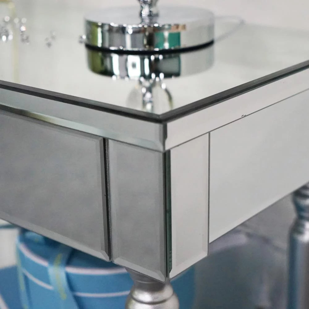 Mirrored Sofa Table with Shelf E18433