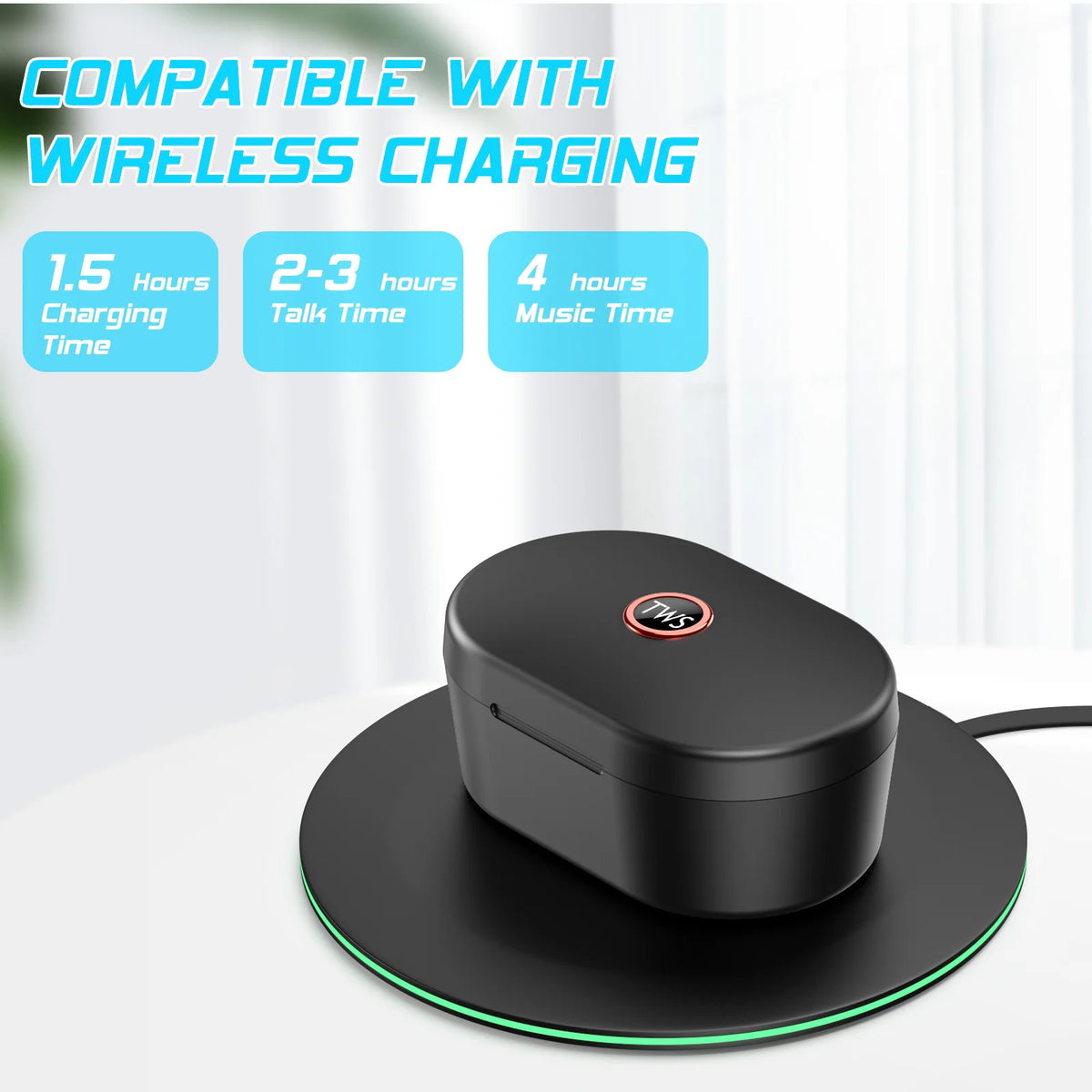 Wireless Earbuds with Charging Case and Built-in Mic E674989