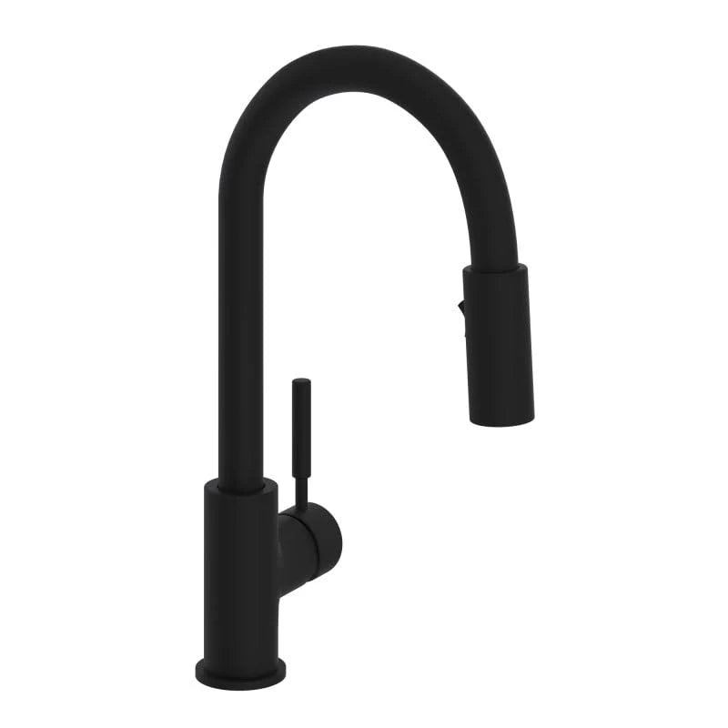 Matte Black Stainless Steel Pull-Down Faucet with Lever Handle B5323