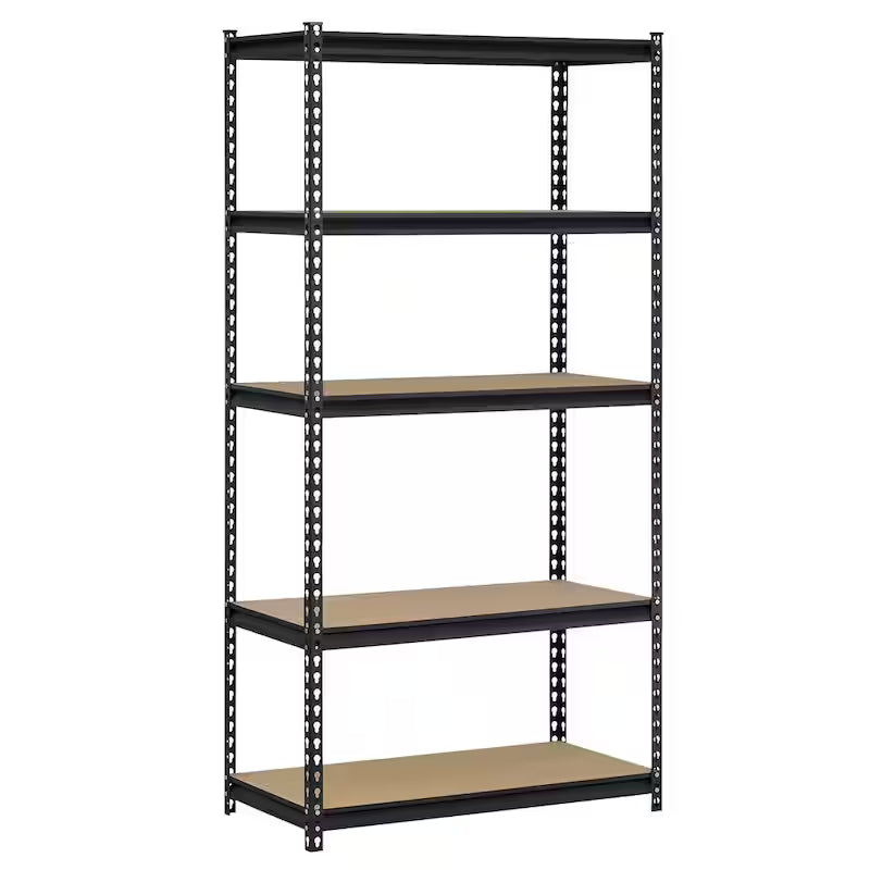 5-Tier Steel Garage Storage Shelving Unit in Black H671