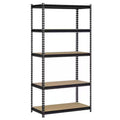 5-Tier Steel Garage Storage Shelving Unit in Black H671