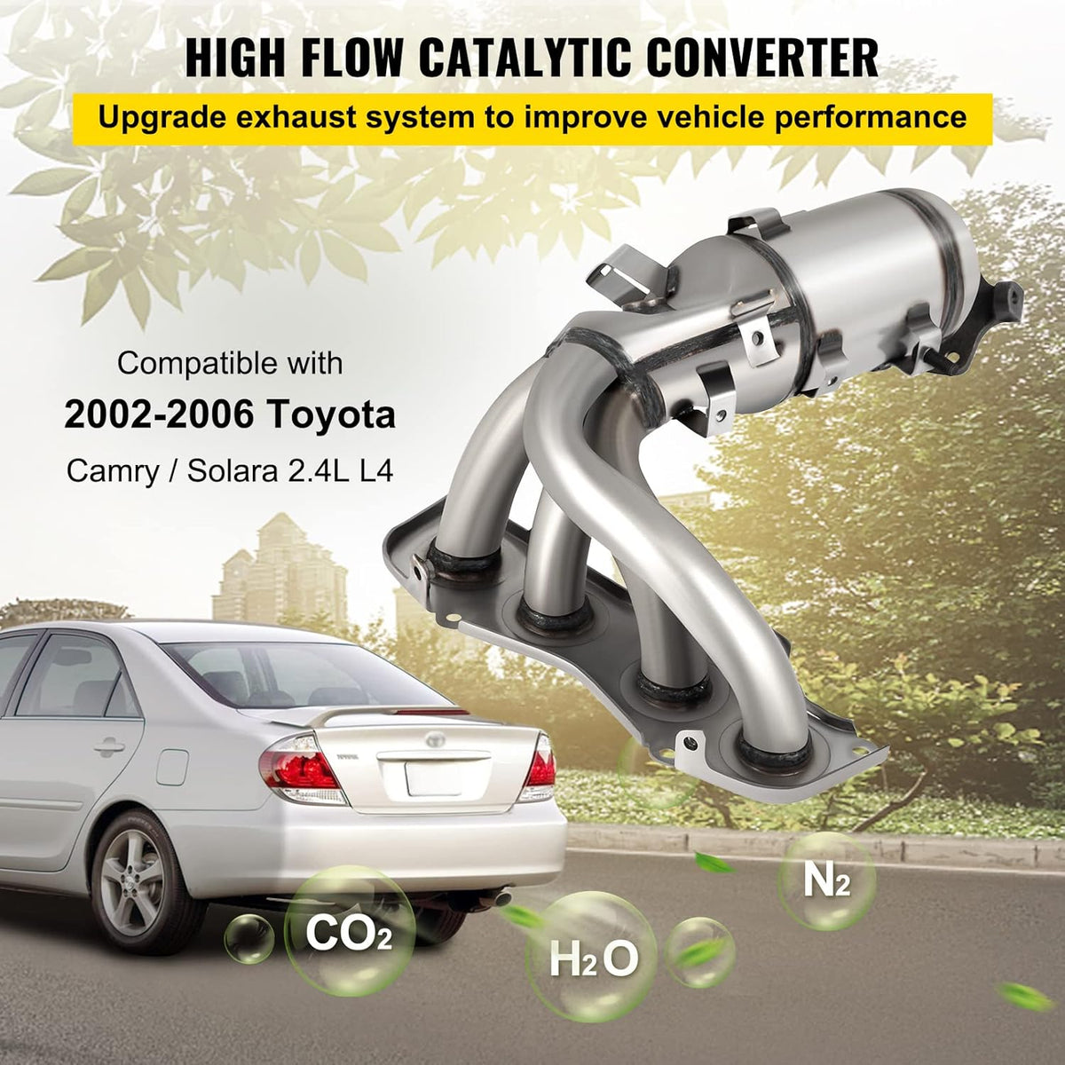 Catalytic Converter Stainless Steel with Gasket Kit I221