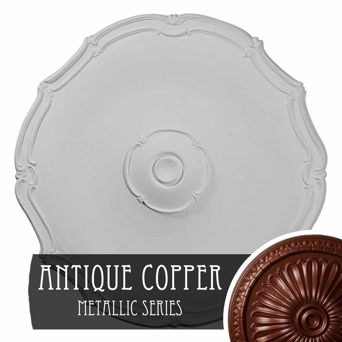 18 7/8x22OD x 1 1/2x22P Hand-Painted Ceiling Medallion J156