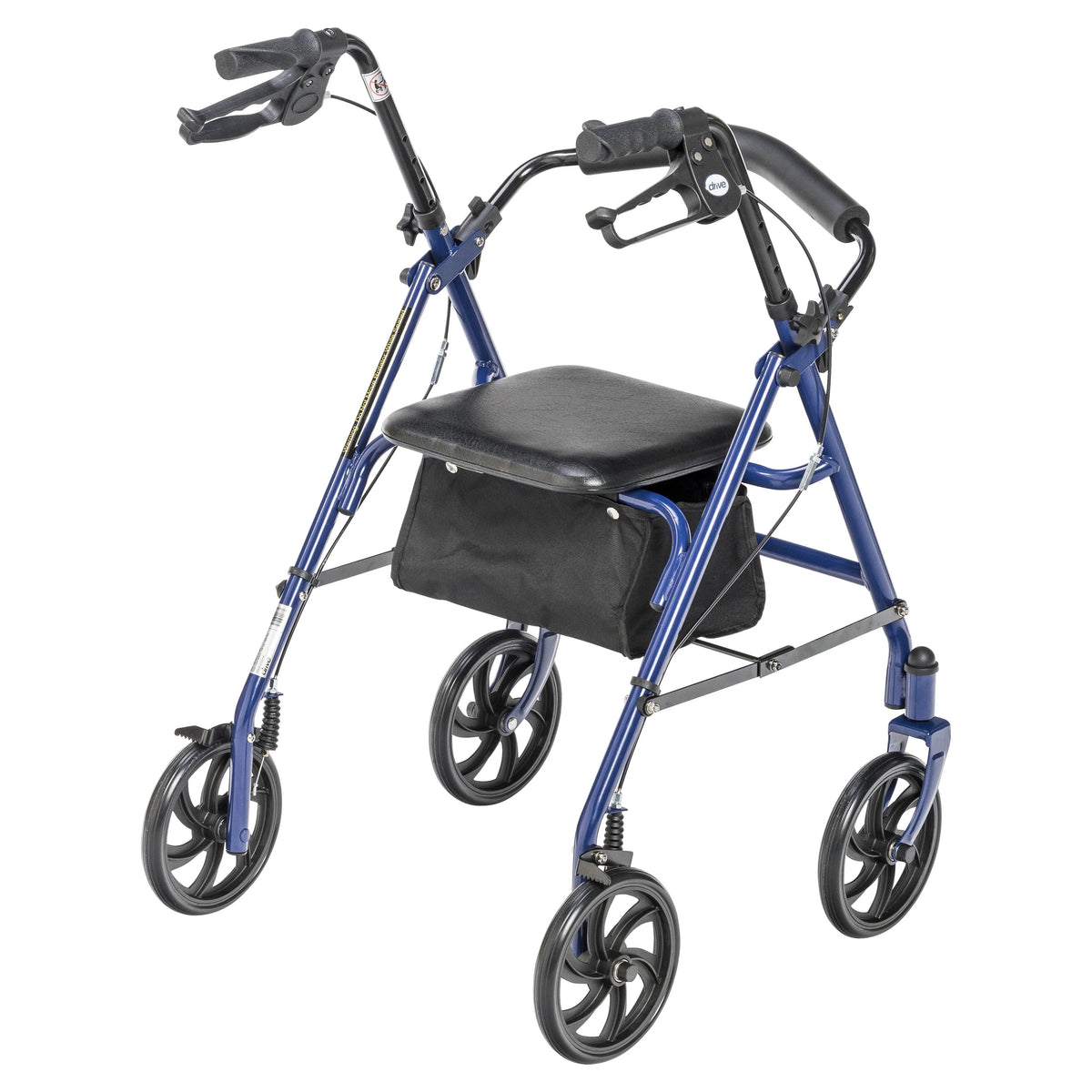 Blue Four Wheel Rollator Rolling Walker with Fold Up Removable Back Support U2078