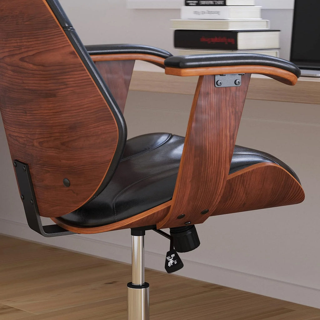 Black Faux Leather Ergonomic Office Chair I8328