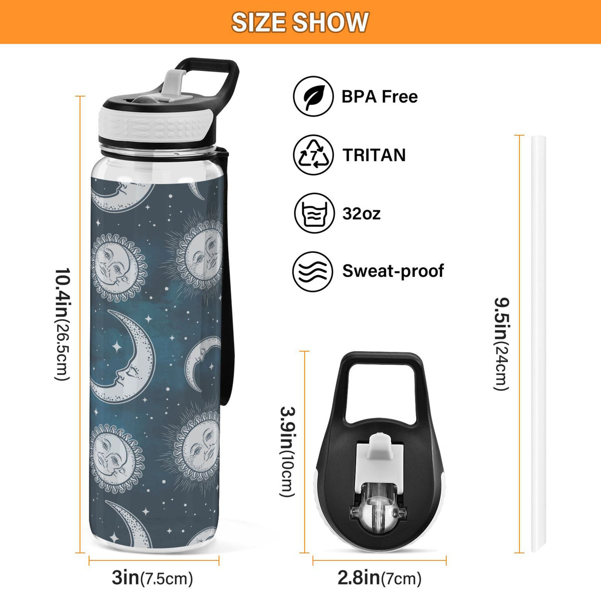 32oz Leakproof Tritan Water Bottle with Straw T791045
