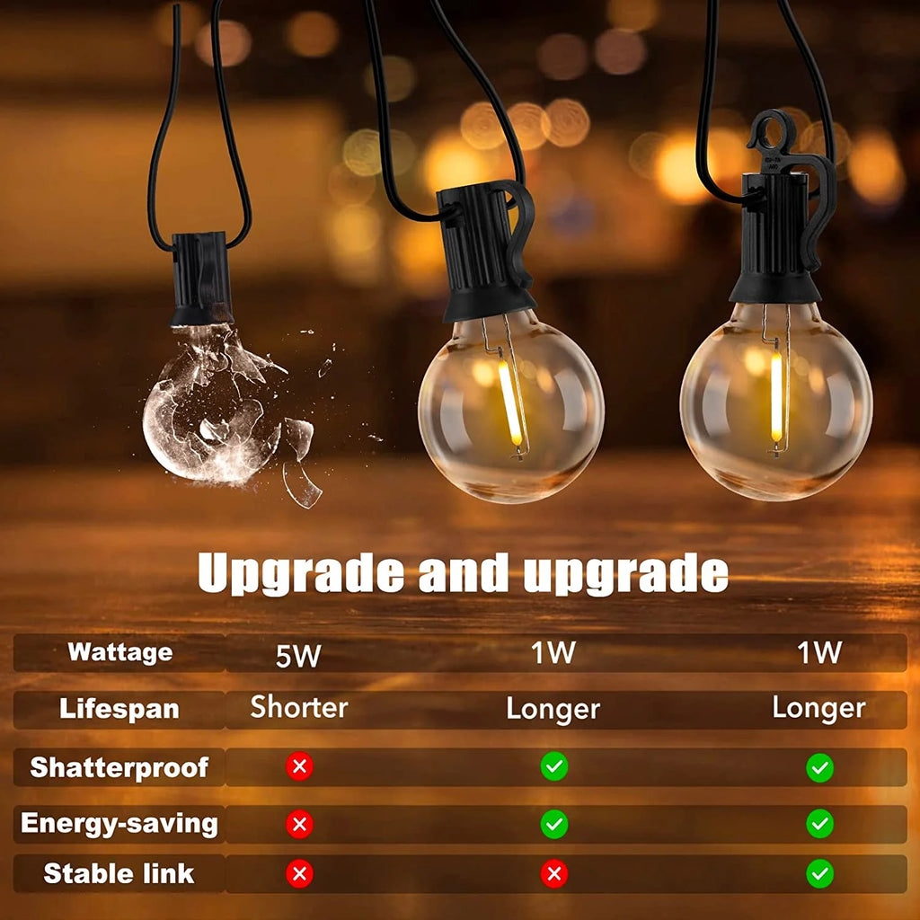 Outdoor String Lights with 50 LED Bulbs R9408