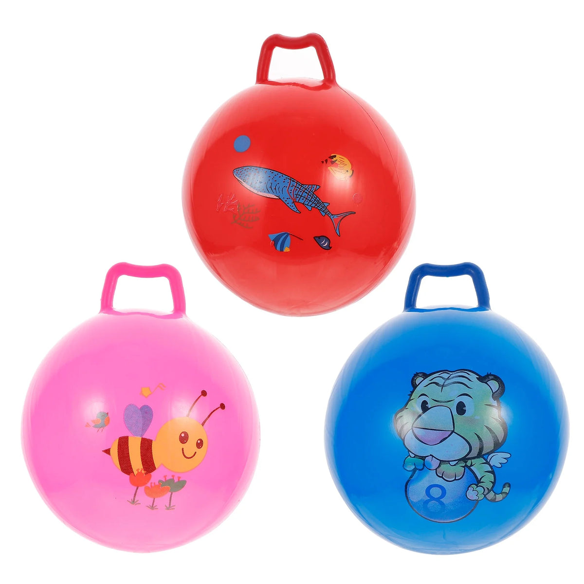 3Pcs Inflatable Hopper Balls with Handle T9981