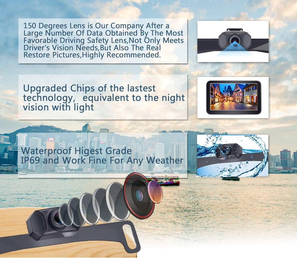 7 Inch Wireless Backup Camera with Monitor Kit B2235