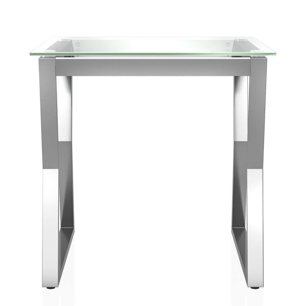 Chrome Glass Top End Table X652