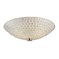 Satin Nickel 2-Light Semi-Flush with Silver Mosaic Glass U657