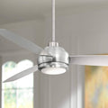 Brushed Nickel LED Ceiling Fan with Light Opal Glass T98907