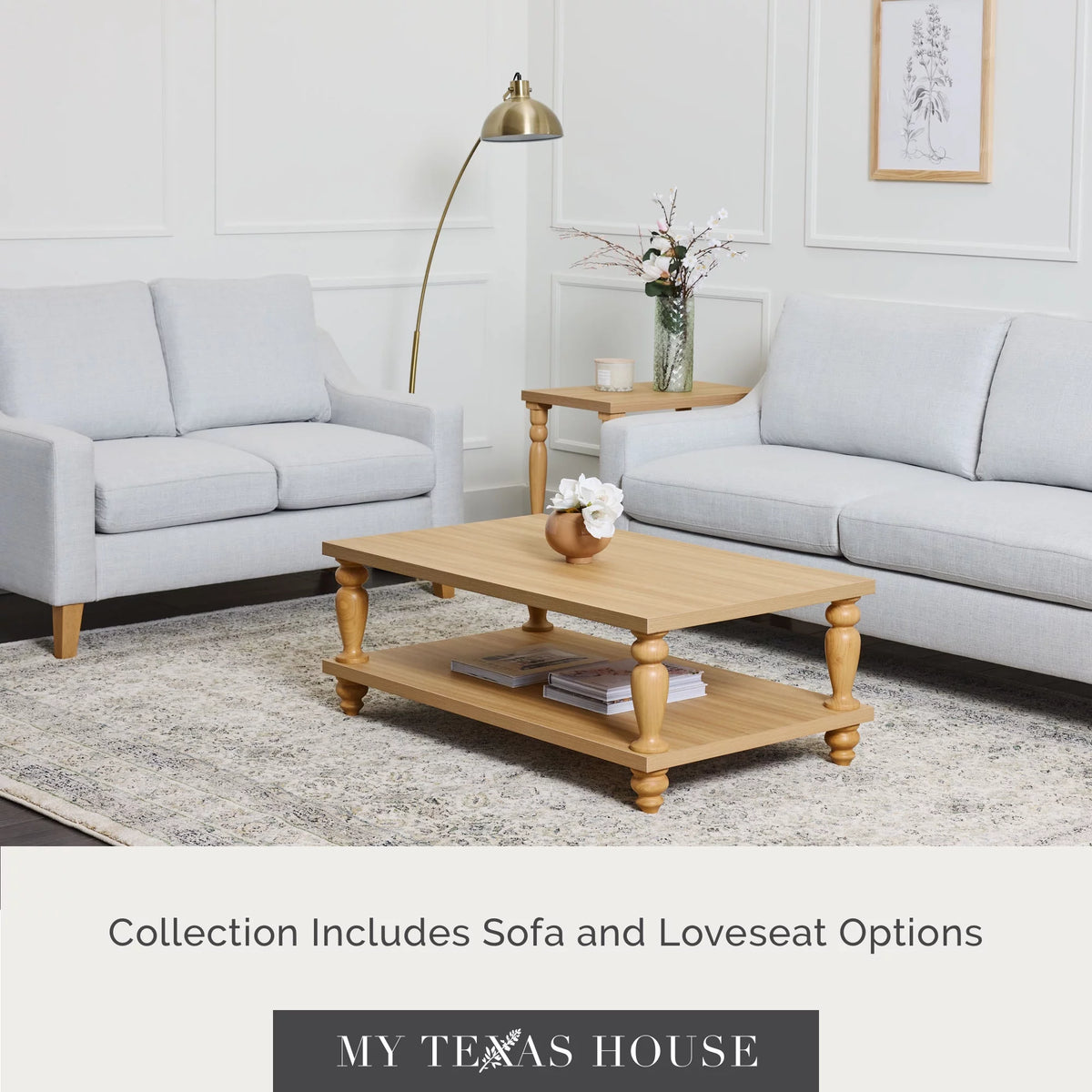 Light Gray Upholstered Loveseat I72363