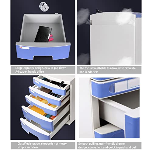 10 Layers Lockable Flat Blue File Cabinet F76699