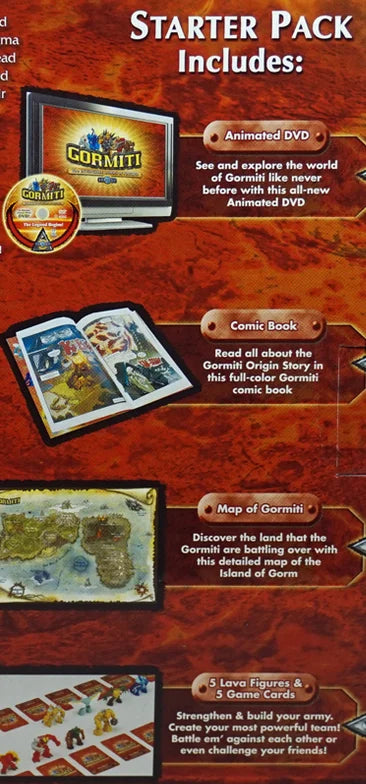 5 Lava Figures + 5 Game Cards + Animated DVD + Comic Book + Map of Gormiti R72118