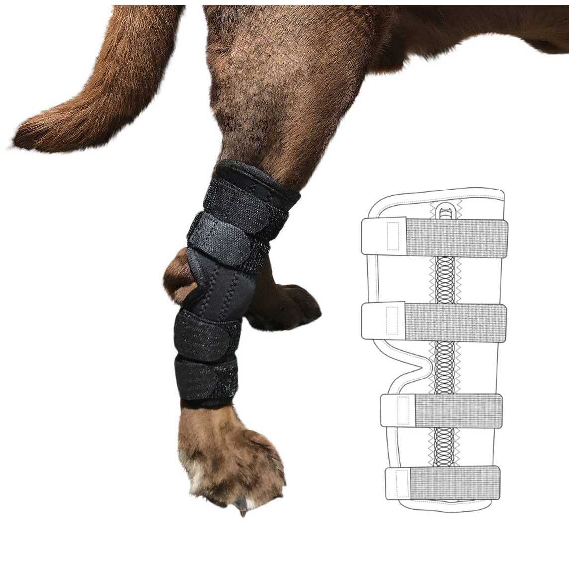 Dog Rear Leg Hock Joint Wrap Brace U4798