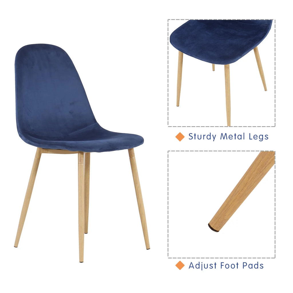 Velvet Upholstered Dining Chairs Set of 4 Y541