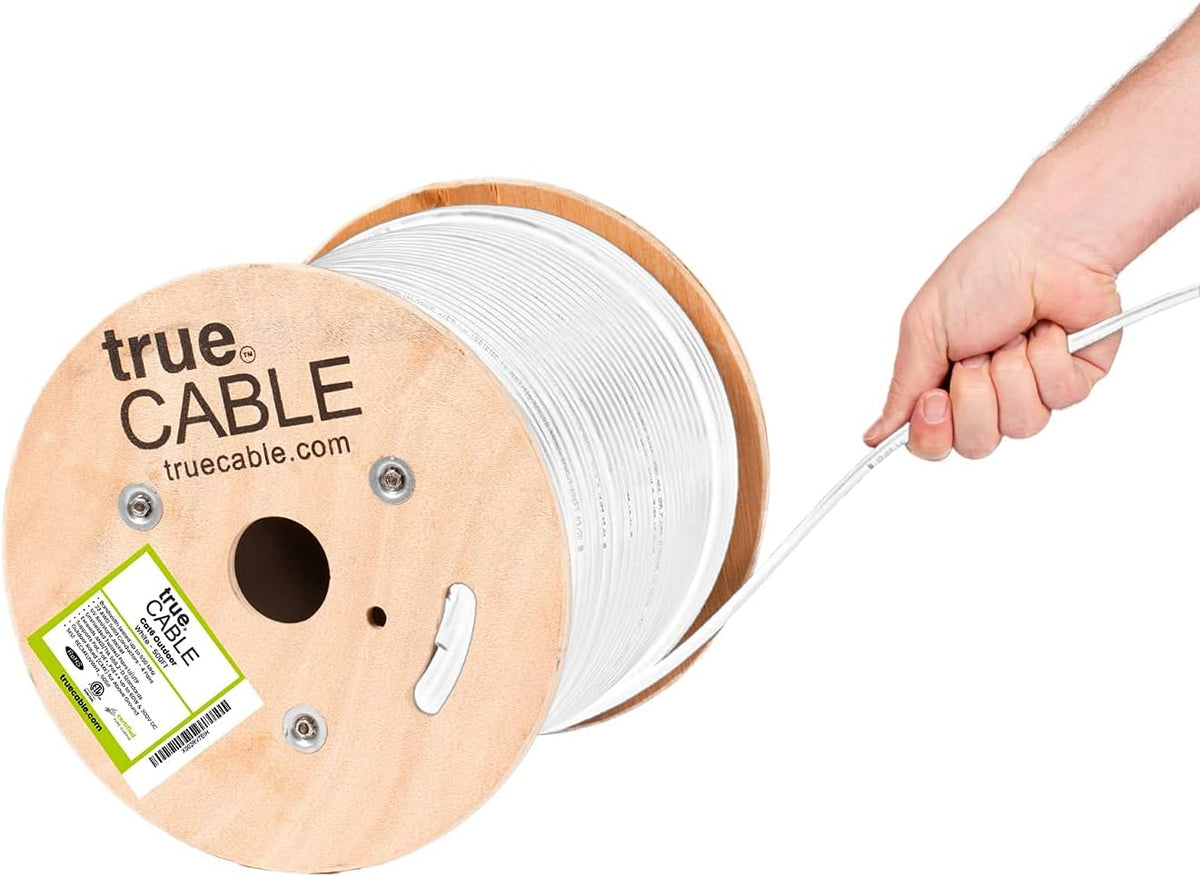 Cat6 Outdoor Bulk Ethernet Cable, 500ft, Black, 23AWG Solid Bare Copper P1272