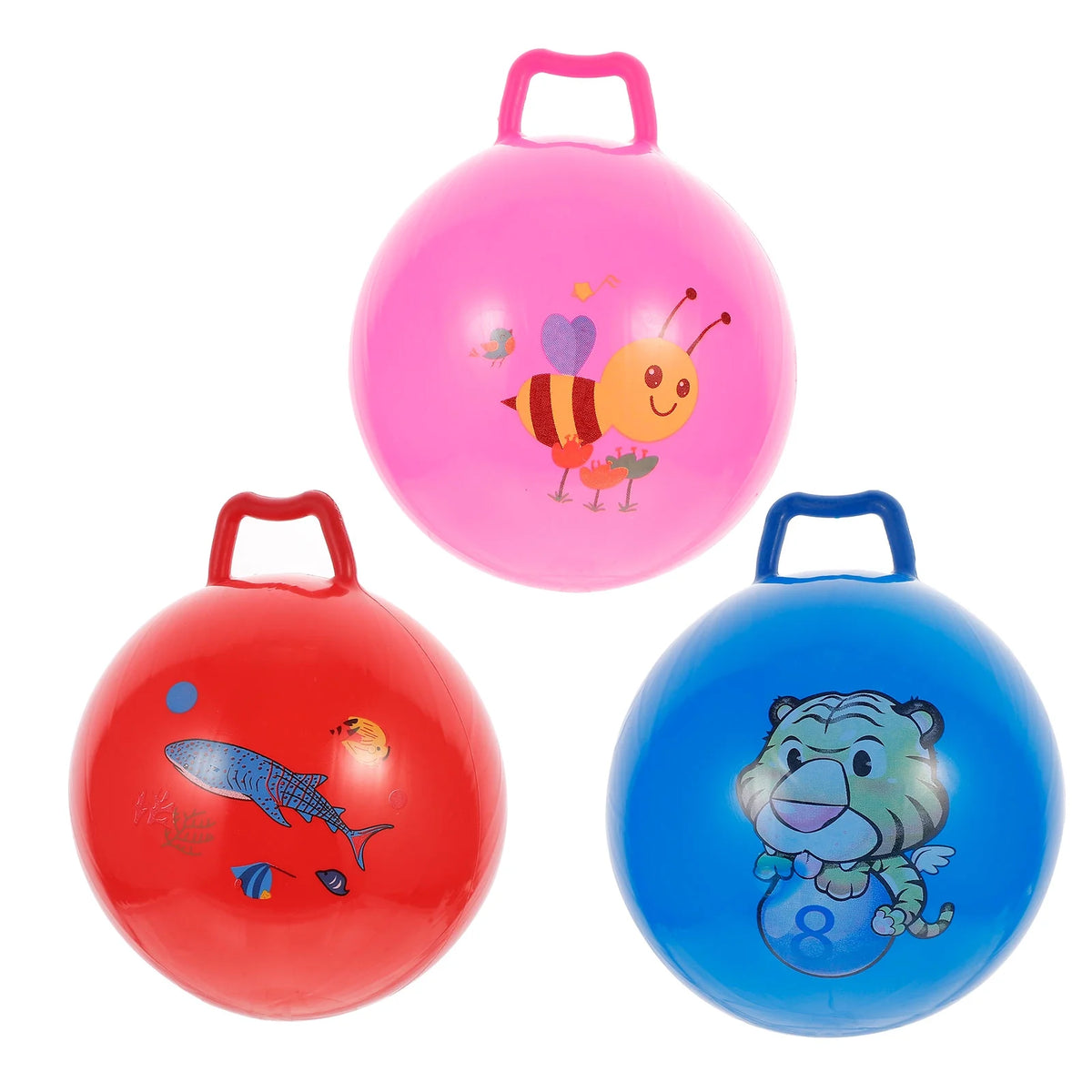 3Pcs Inflatable Hopper Balls with Handle T9981