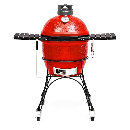 18-inch Ceramic Charcoal Grill and Smoker with Cart E21053
