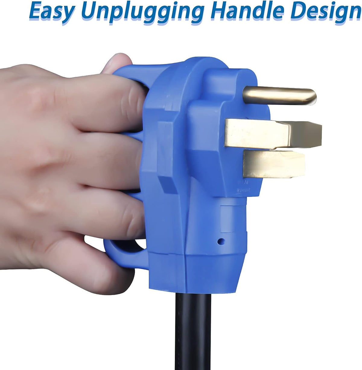50 Amp 50 Feet RV Power Extension Cord, Heavy Duty STW Wire, Blue I48661