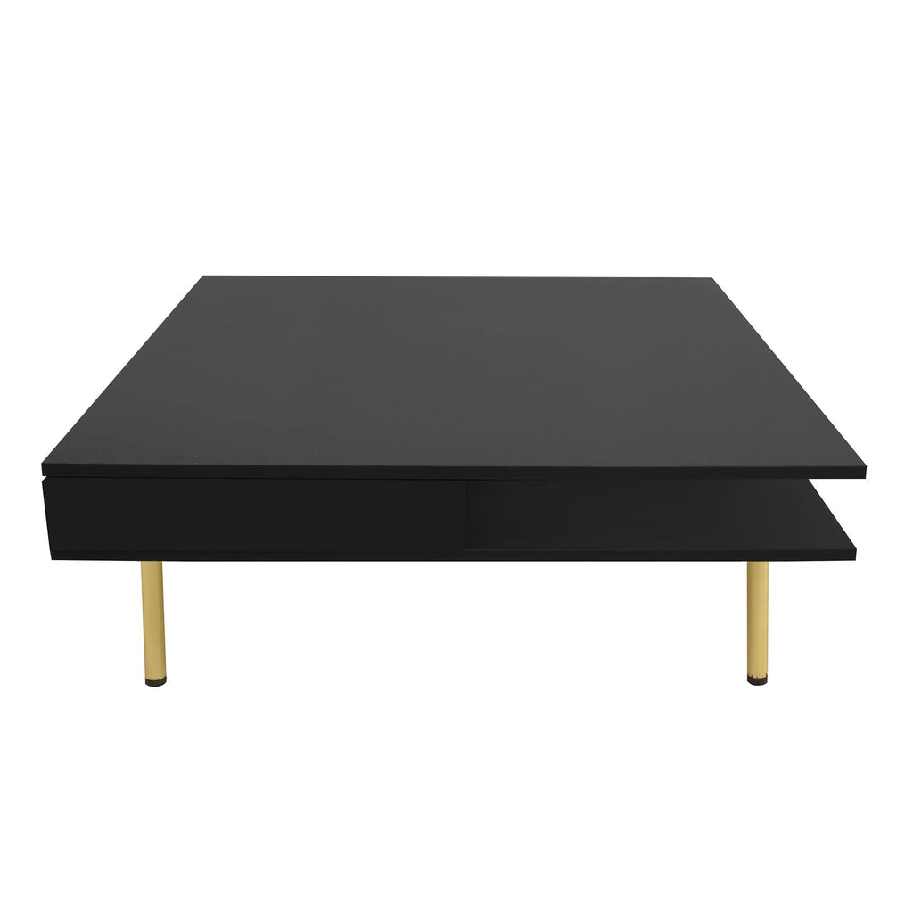 High Gloss 2-Tier Coffee Table with 2 Drawers B6243