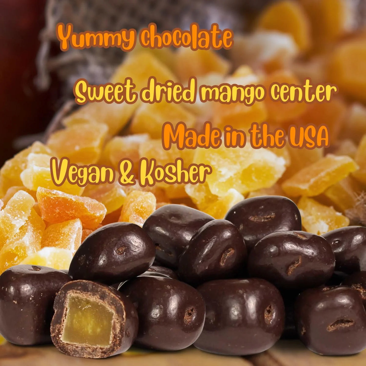 Dark Chocolate Covered Dried Mango 5 Lbs Bulk Bag T8224