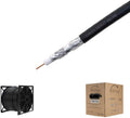 1000FT White RG6 Quad Shielded Coaxial Cable, 18 AWG Copper Clad Steel Conductor, PVC Jacket S150887