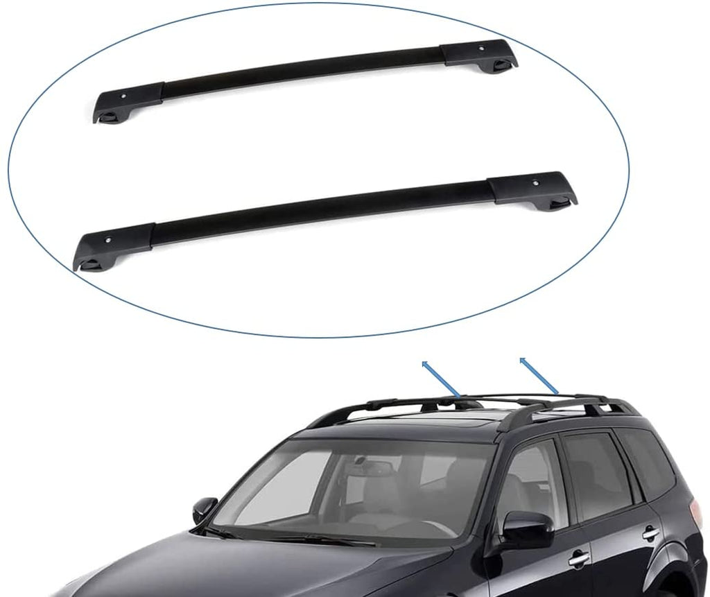 Roof Rack Cross Bars Pair Set Aluminum Black F596734