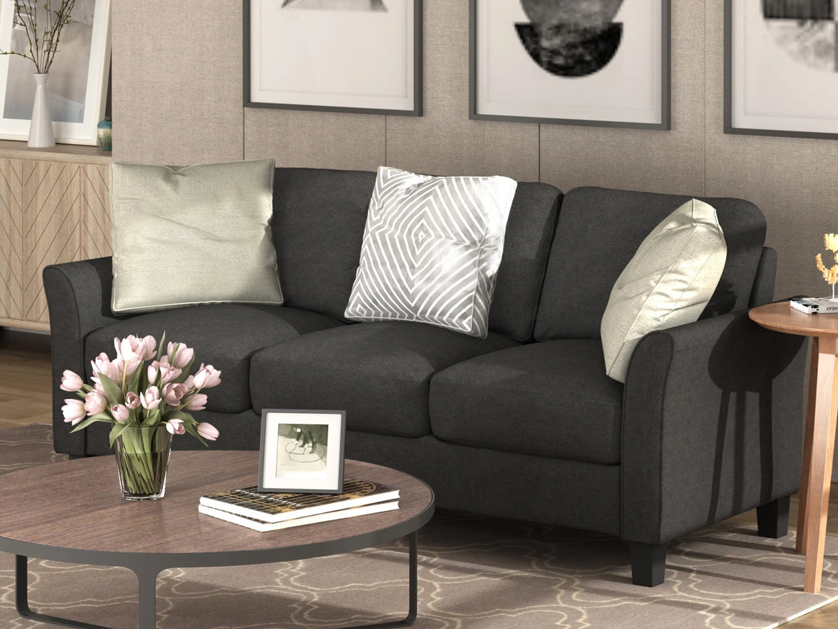 3-Seat Linen Fabric Sofa R325525