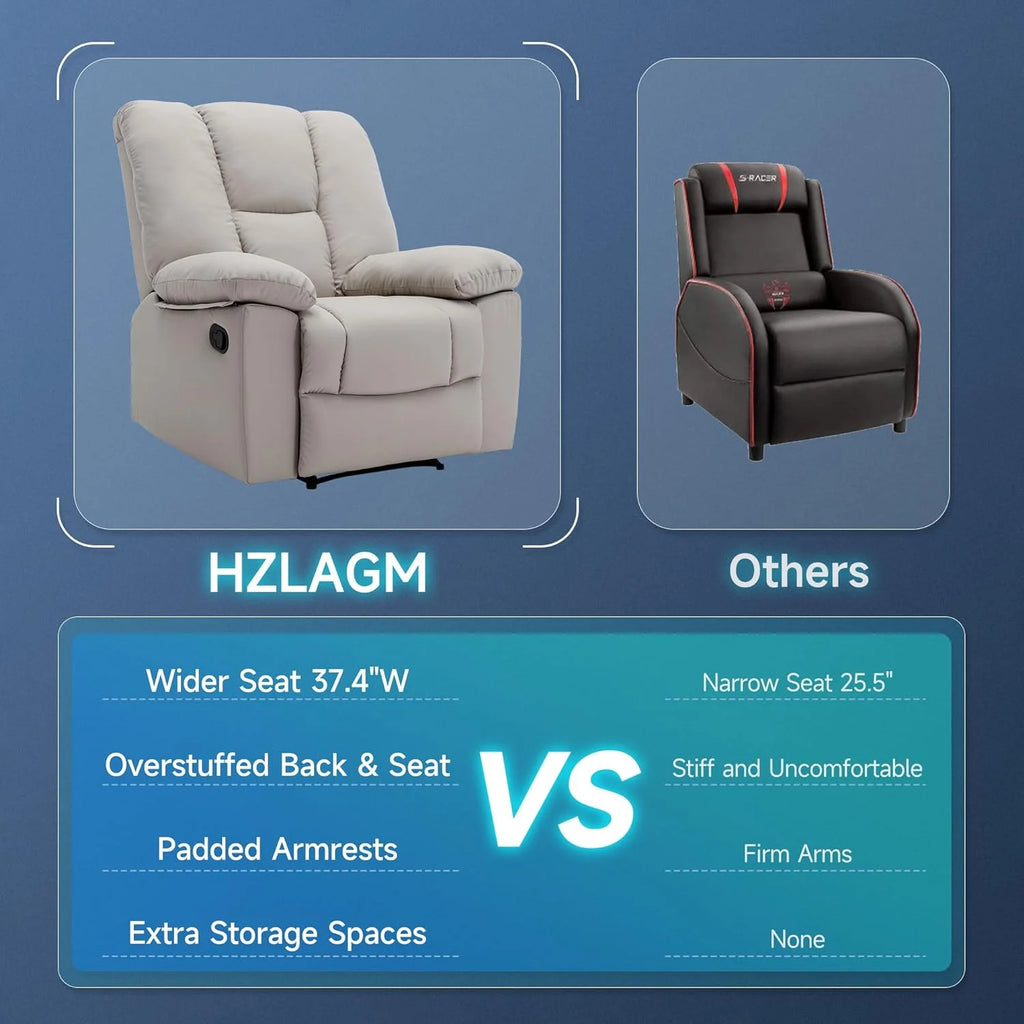 Oversized Creamy White Leather Recliner Chair T6205