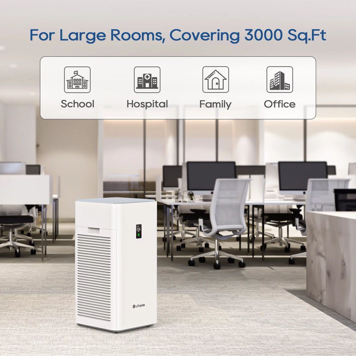 Large Room H13 True HEPA Air Purifier with PM2.5 Monitor G7938