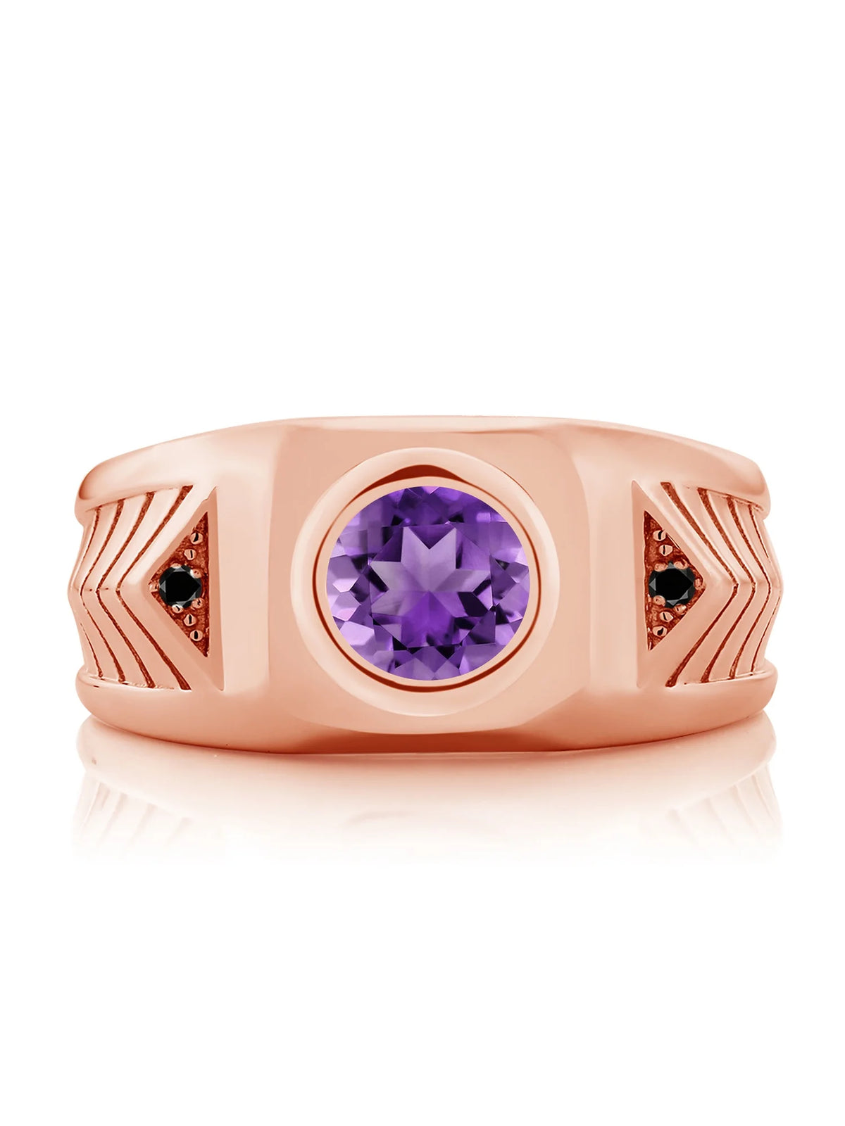 18K Rose Gold Plated Silver Men's Ring Z997102
