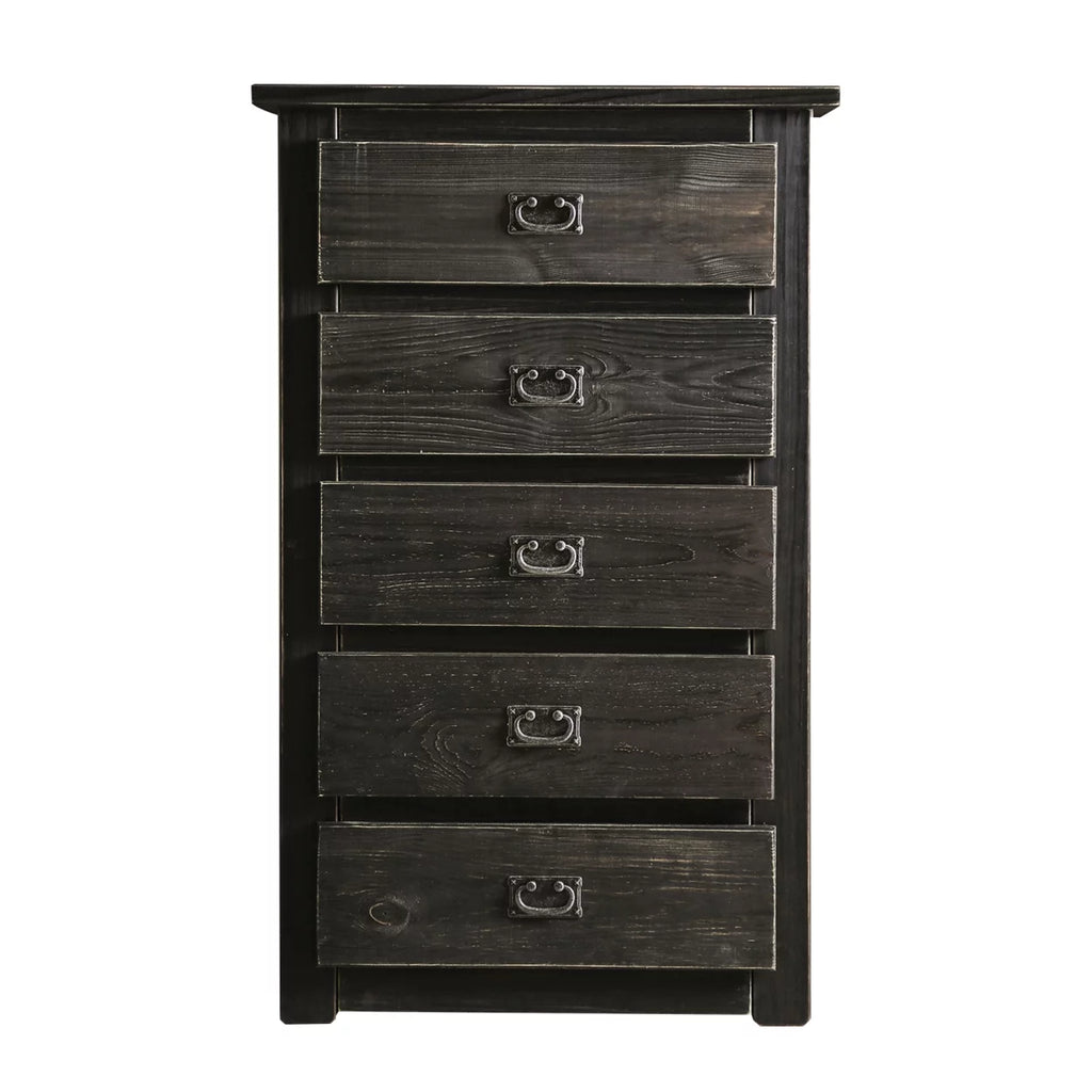 5 Drawer Wooden Chest with Bail Pulls F96081