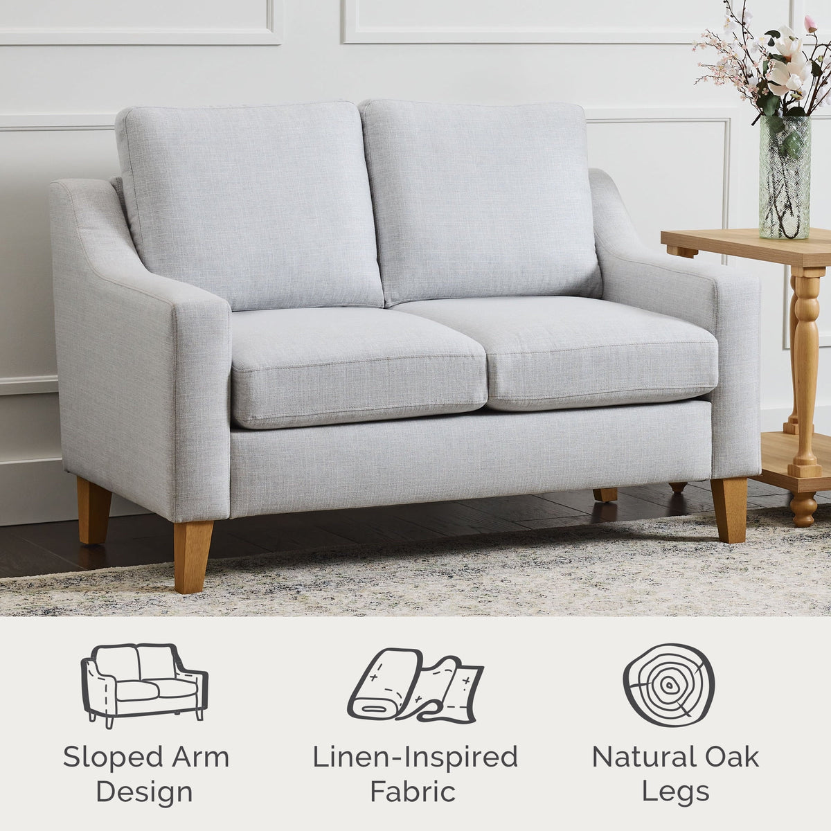 Light Gray Upholstered Loveseat I72363